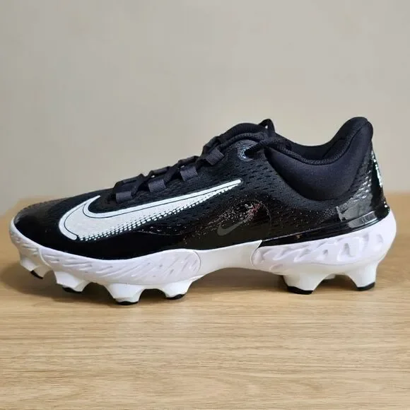 Nike Alpha Huarache Elite 4 Low MCS Baseball Cleats Shoes Black White Size 12